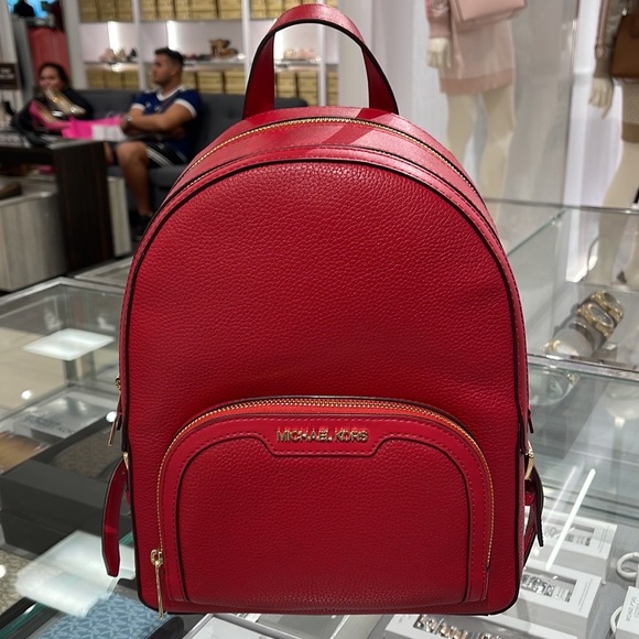 Michael Kors Jaycee Medium Pebbled Leather Backpack
Bright Red NWT - Picture 3 of 16